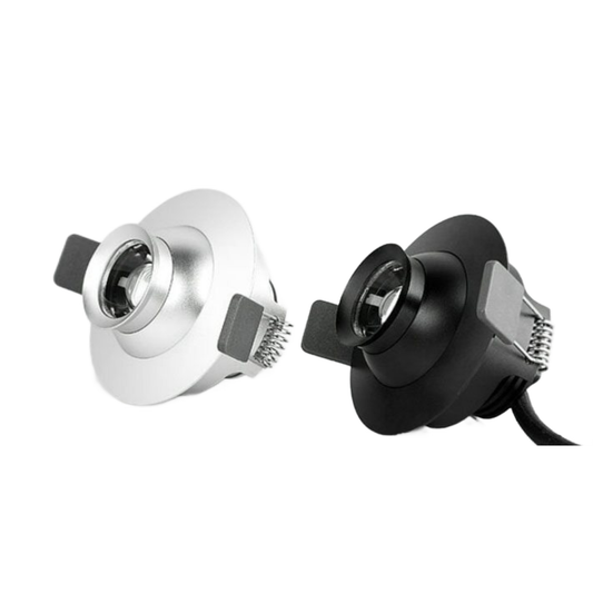 LED Downlight Recessed 1.5w 3K Non-Dimmable 56 x H46.5mm Cutout: 51mm 8-26D Beam Black IP20