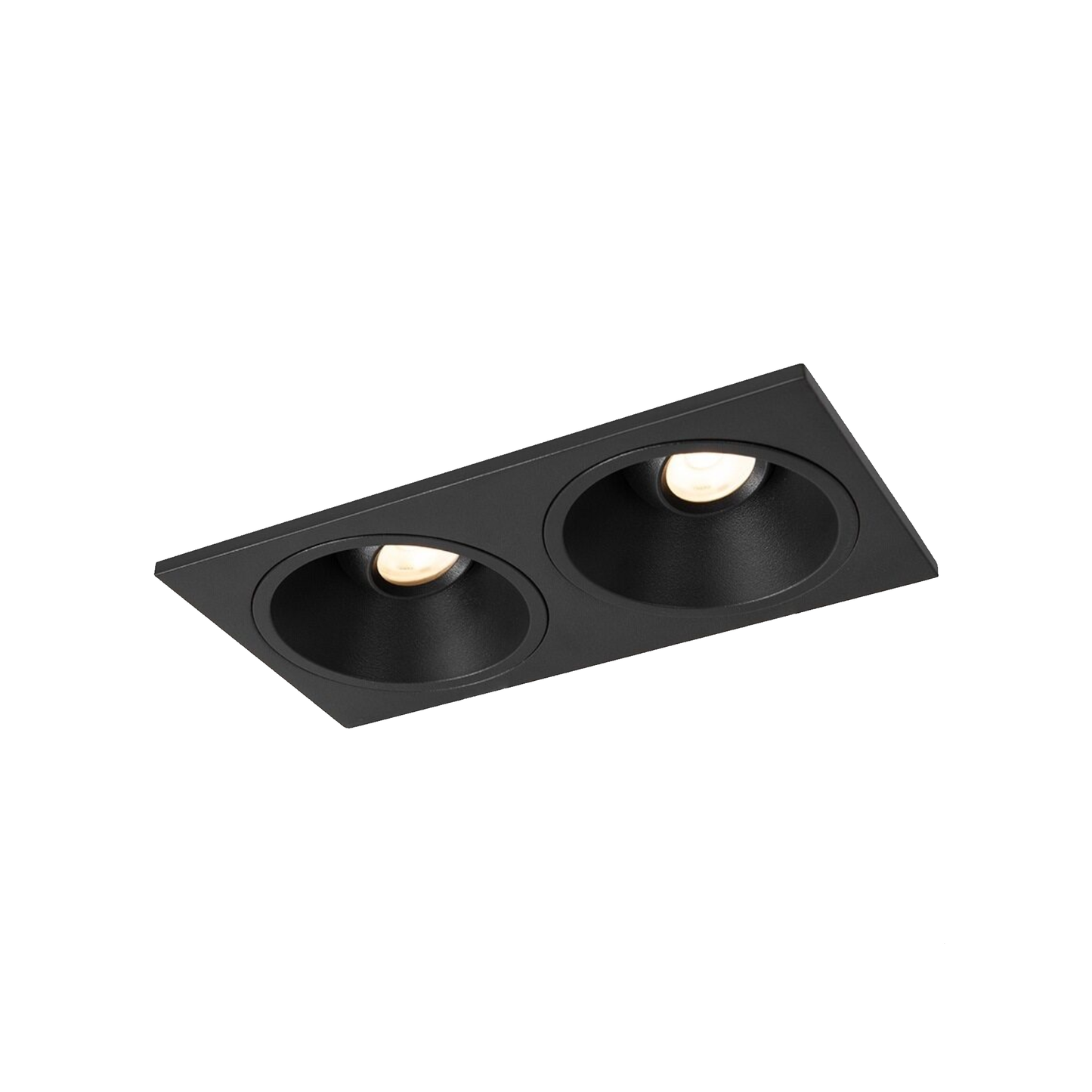 LED Downlight Recessed 2 x 10w 3K Triac-Dimmable L175 x W90 x H80mm Cutout: 2 x 70mm 50D Black IP65