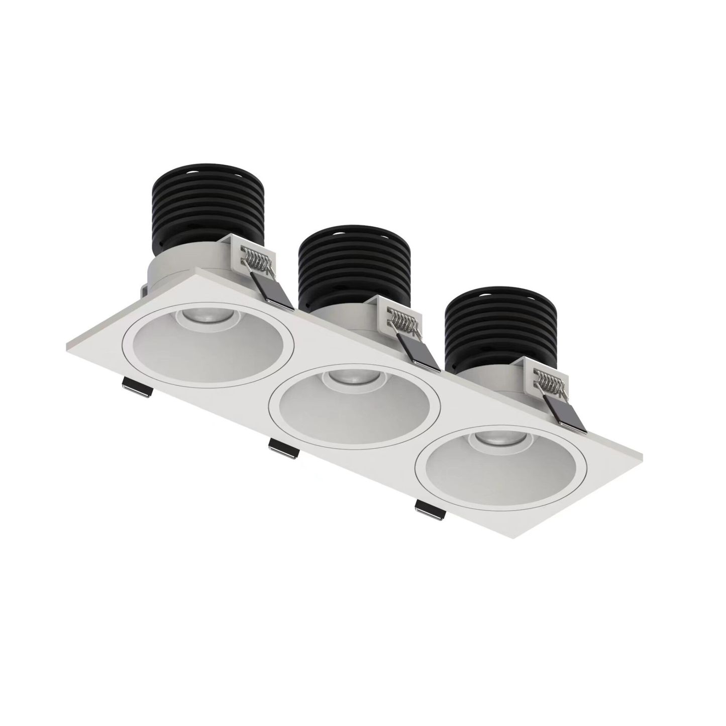 LED Downlight Recessed 3 x 10w 3K Triac-Dimmable L260 x W90 x H80mm Cutout: 3 x 70mm 50D White IP65