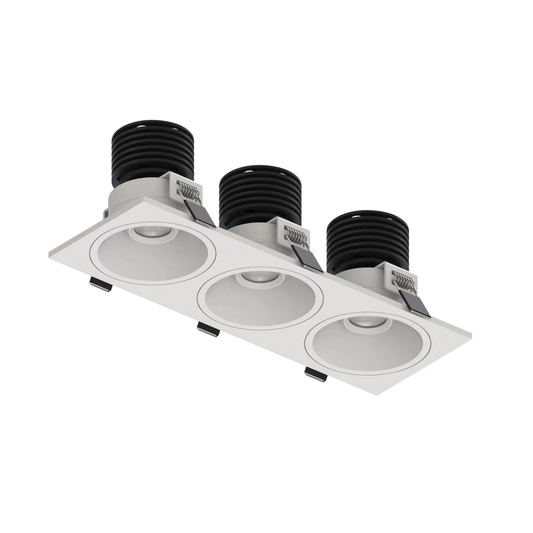 LED Downlight Recessed 3 x 10w 3K Triac-Dimmable L260 x W90 x H80mm Cutout: 3 x 70mm 50D White IP65