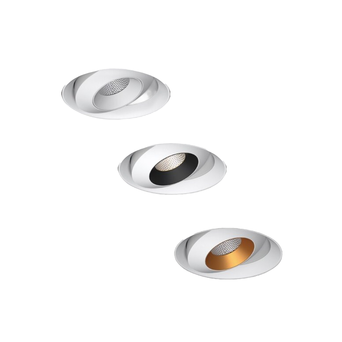 LED Downlight Recessed 9w 3K Triac-Dimmable 105 x H43mm Cutout: 93mm 36D White Reflector IP20