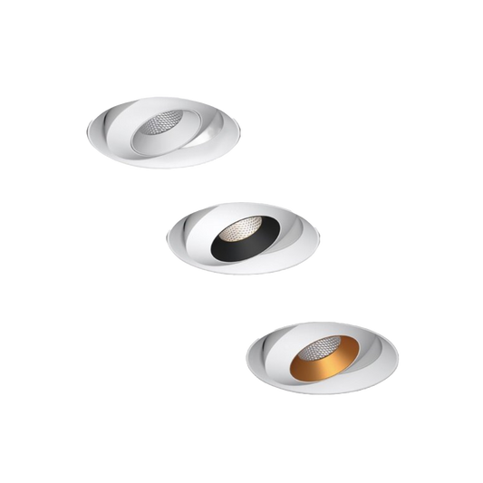 LED Downlight Recessed 9w 3K Triac-Dimmable 105 x H43mm Cutout: 93mm 36D White Reflector IP20