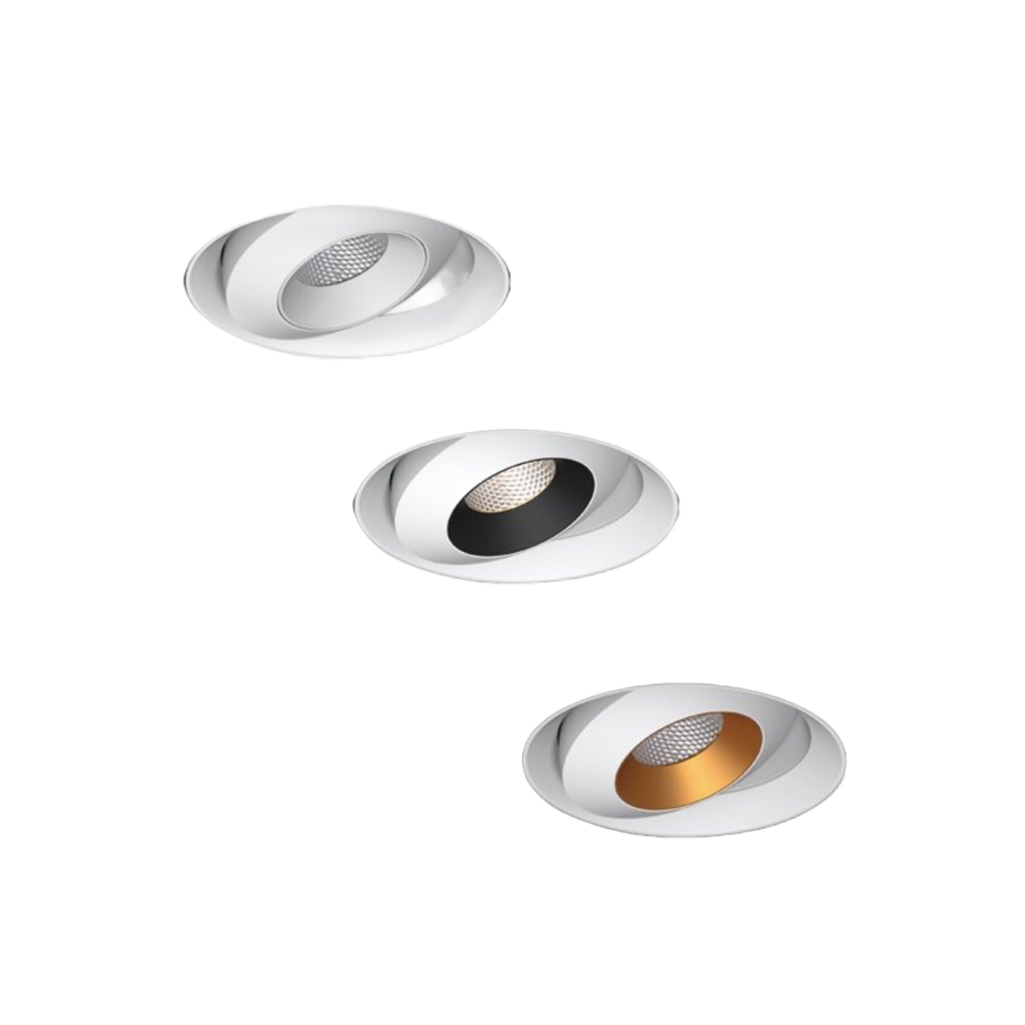 LED Downlight Recessed 9w 3K Triac-Dimmable 105 x H43mm Cutout: 93mm 36D Golden Reflector IP20