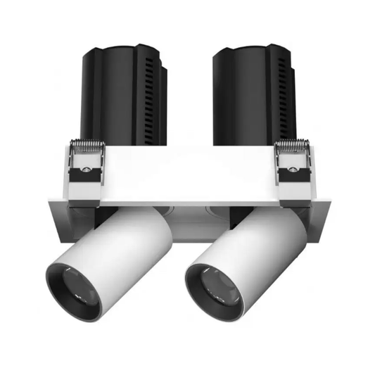 LED Downlight Recess 2x12w 3K Triac-Dim L180 x W90.5 x H104mm Cutout:16 x77mm 36D White IP20 Rtnglr
