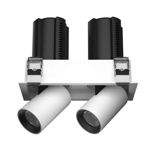 LED D/light Recess 2x20w 3K Triac-Dim L223.5 x W109.5 x H104mm Cutout: 207x95mm 60D Whte IP20 Rtnglr
