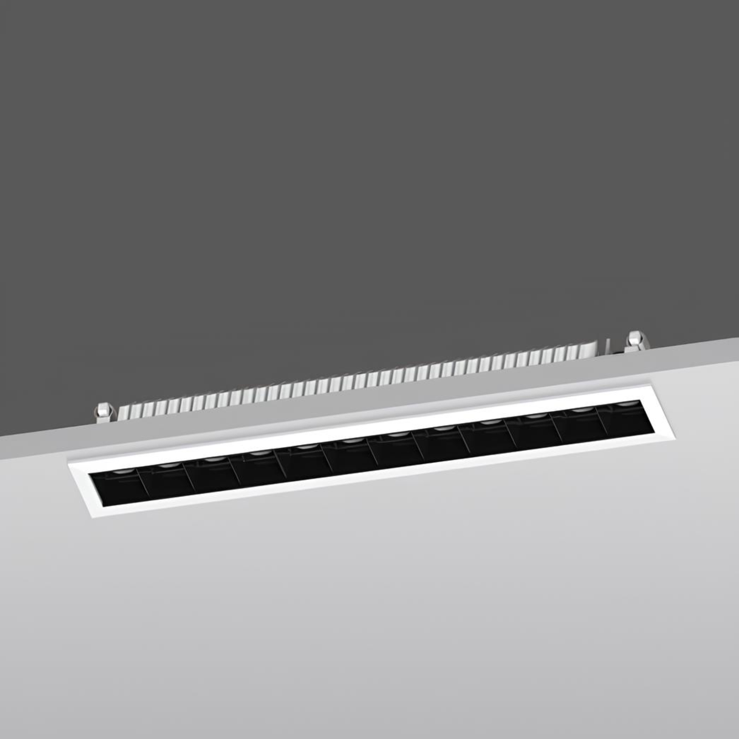 LED Downlight Recessed 30w 3K Non-Dimmable L305 x W44 x H55mm Cutout:298 x 36mm 16 x 36D Black IP20