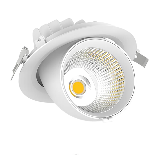 LED Downlight Recessed 35w 3K Non-Dimmable 180 x H147mm Cutout: 165mm 36D Beam White IP20 Gimble