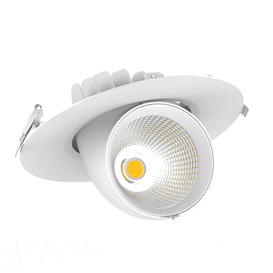 LED Downlight Recessed 45w 3K Non-Dimmable 235xH144mm Cutout:200mm 60D Beam White IP20 Gimble