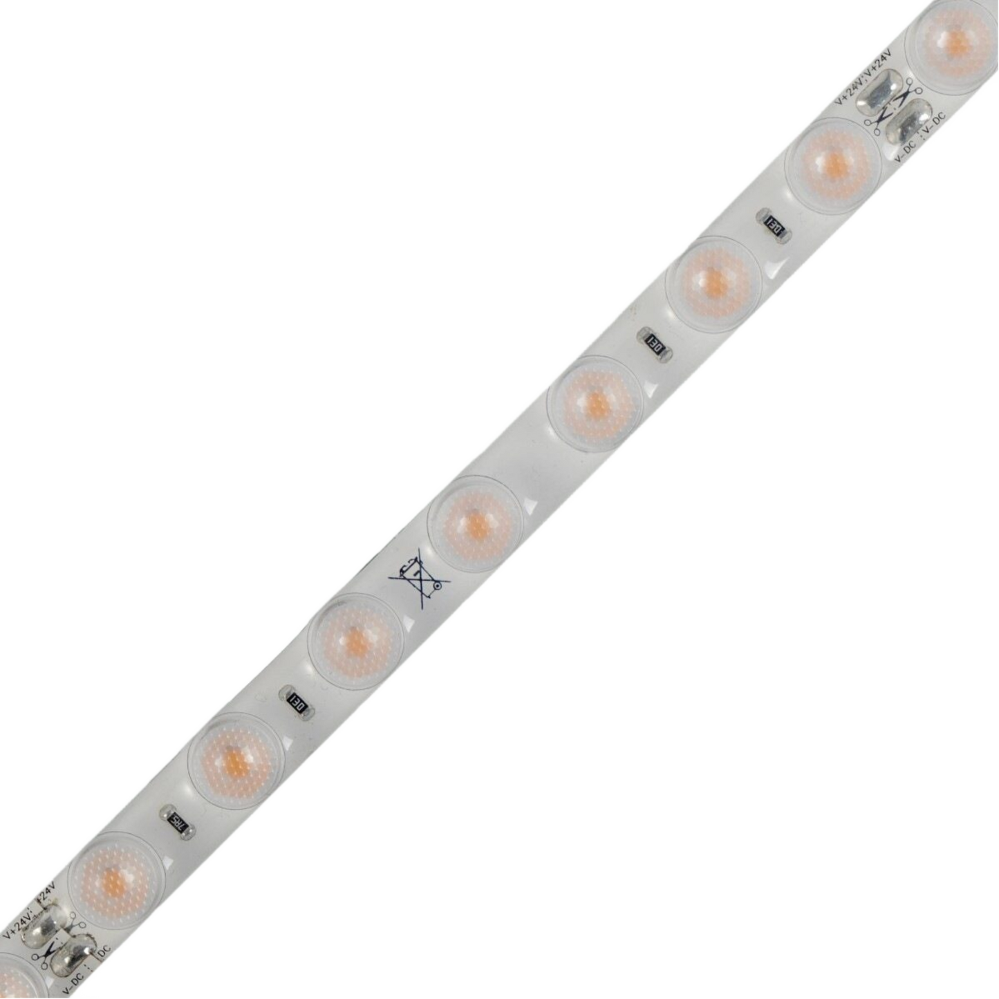 LED Strip 24V Lens 14.4w/m 4000K 1360lm/m IP55 pcb-10mm Cutting Unit:125mm 35D Beam