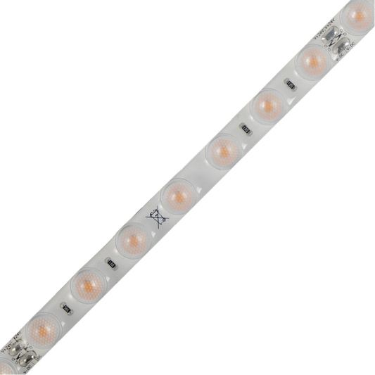 LED Strip 24V Lens 14.4w/m 6000k 1360lm/m IP55 pcb-10mm Cutting Unit:125mm 35D beam