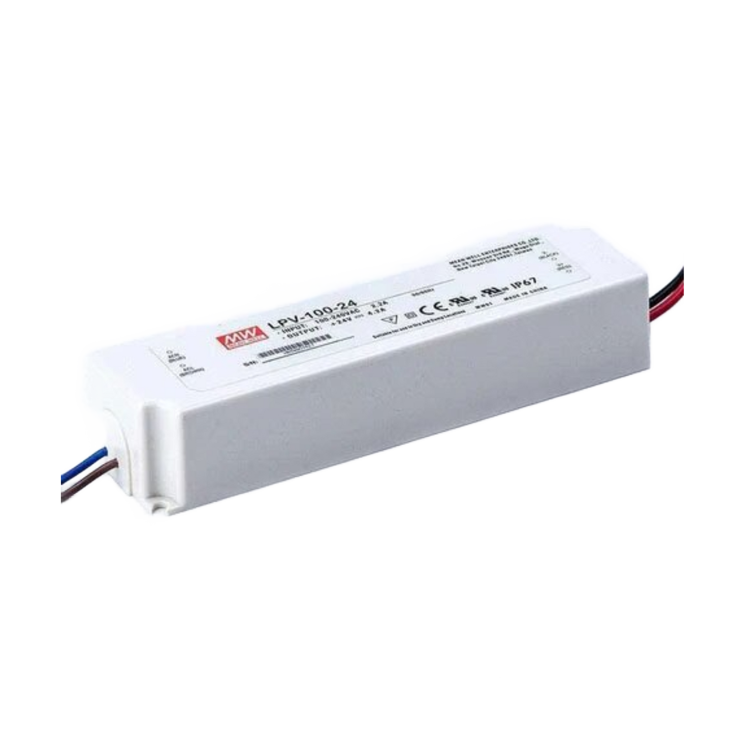 LED Driver Mean Well Output Power: 100w Output Voltage: 24V Non-Dimmable Size:190x 52x 37mm