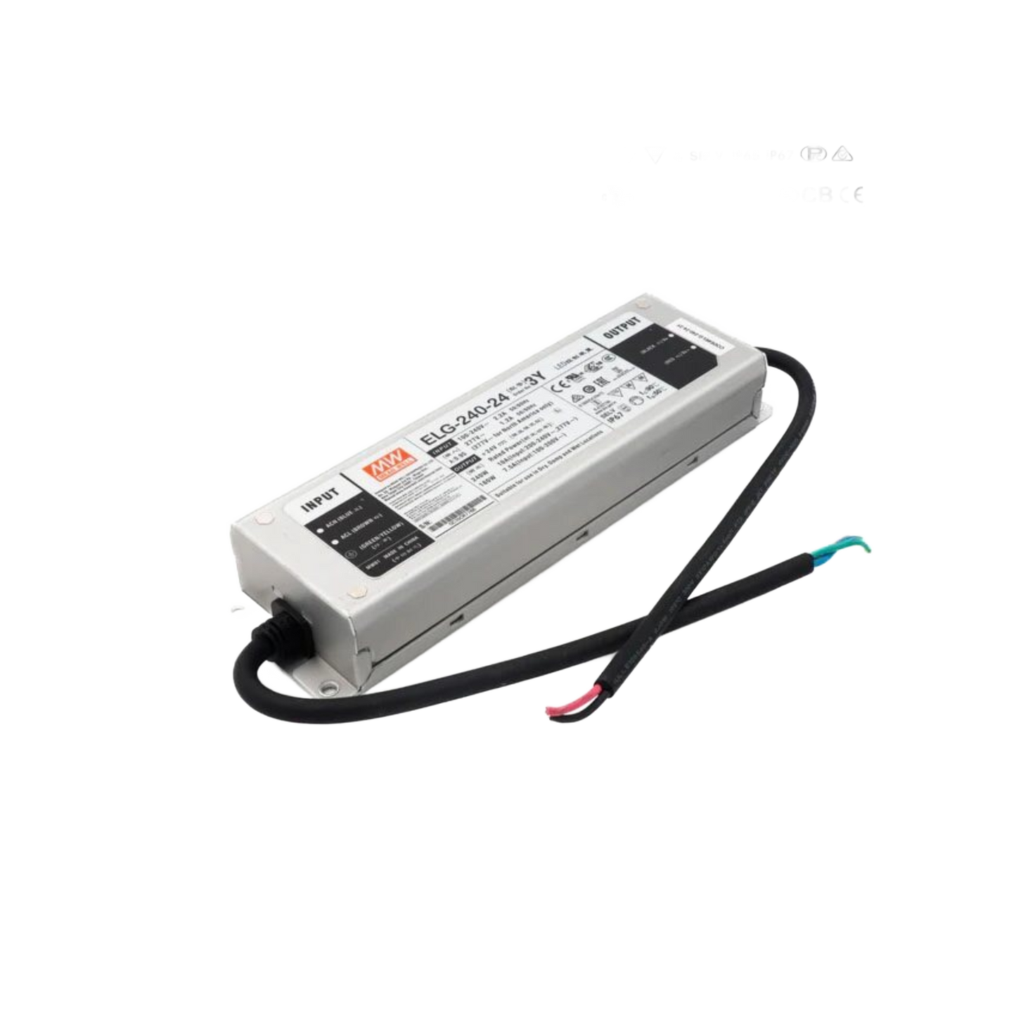 LED Driver Mean Well Output Power: 240w Output Voltage: 24V Non-Dimmable Size:244x71x37.5mm