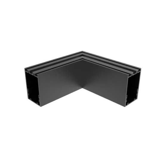 Linear Modular TLS60 Profile Black L-Shaped Corner Splicing with Blind Cover Size:200x200x85mm