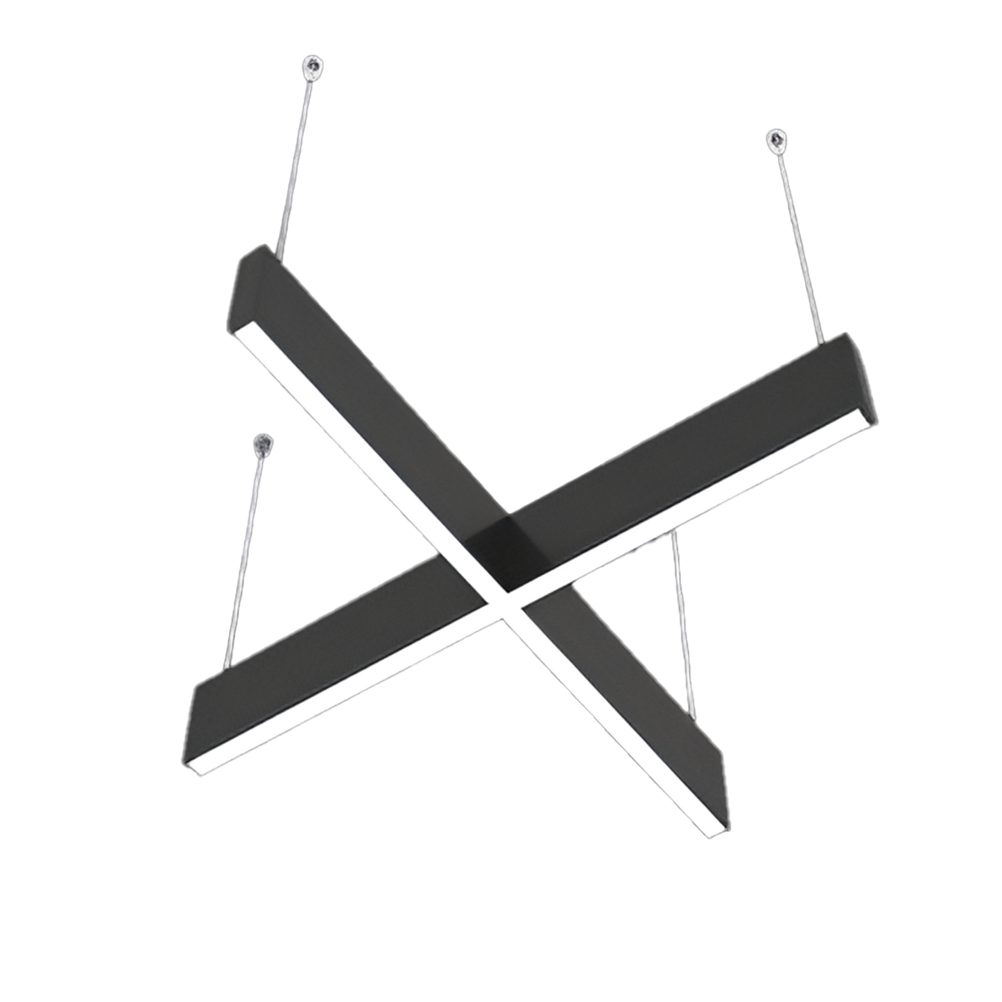 Linear Luminaire Slim25 X-Shaped Splicing 42w 3K Black Size:525x525x100mm