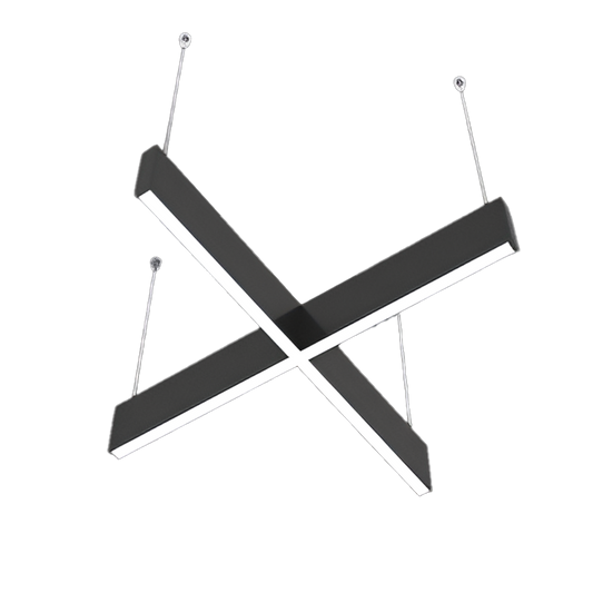 Linear Luminaire Slim25 X-Shaped Splicing 42w 3K Black Size:525x525x100mm
