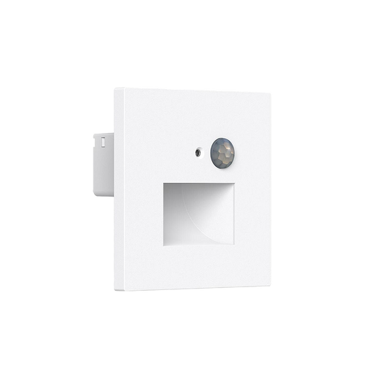 LED Step Light Interior 2w Wide Beam Size:80x80x41mm Cutting:W46xH49mm White IP20 Sensor