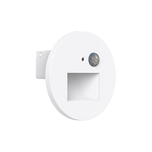 LED Step Light Interior 2w Wide Beam Size:80x41mm Cutting:W46xH49mm White IP20 with Sensor