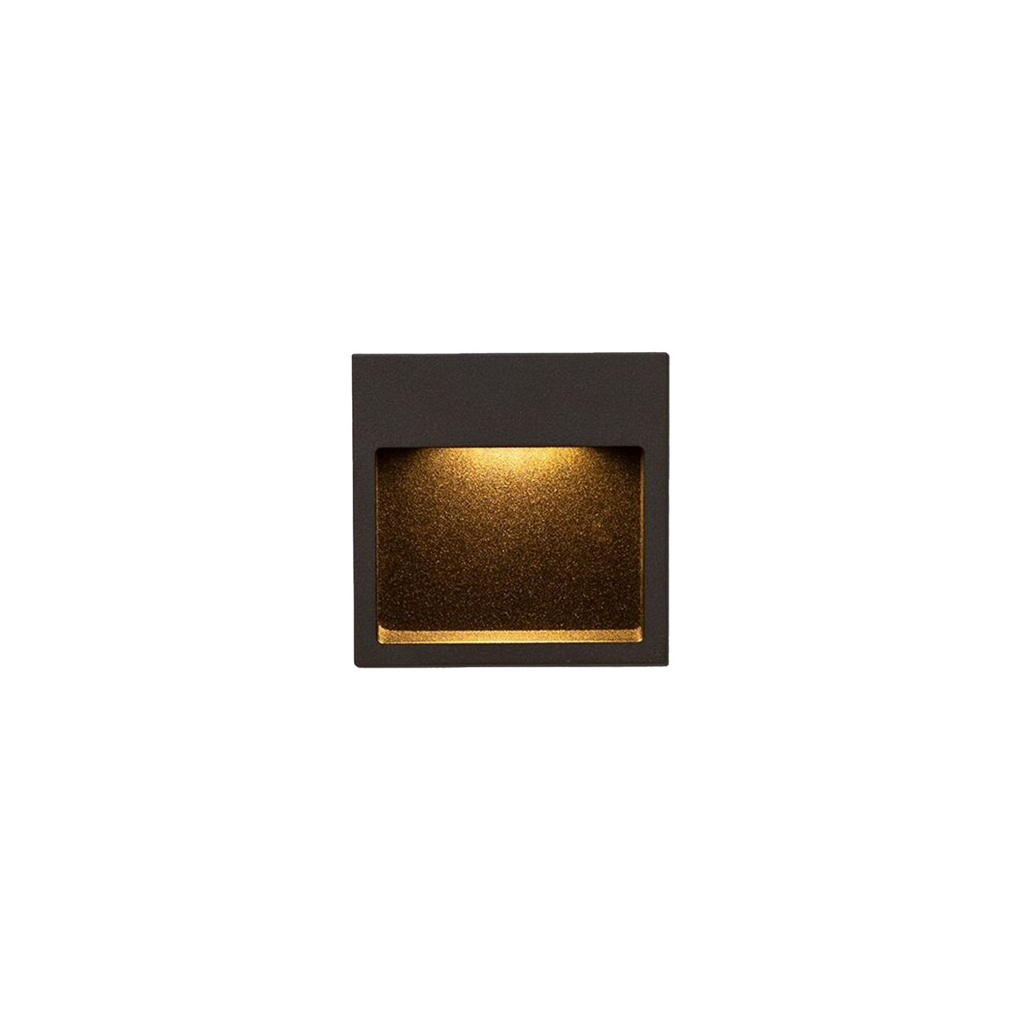 LED Step Light Exterior Recessed 3w Wide Beam Size:100x100x50mm Cutting:90x90mm Black IP65
